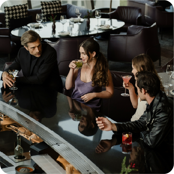 People having a drink at the Caviar Bar